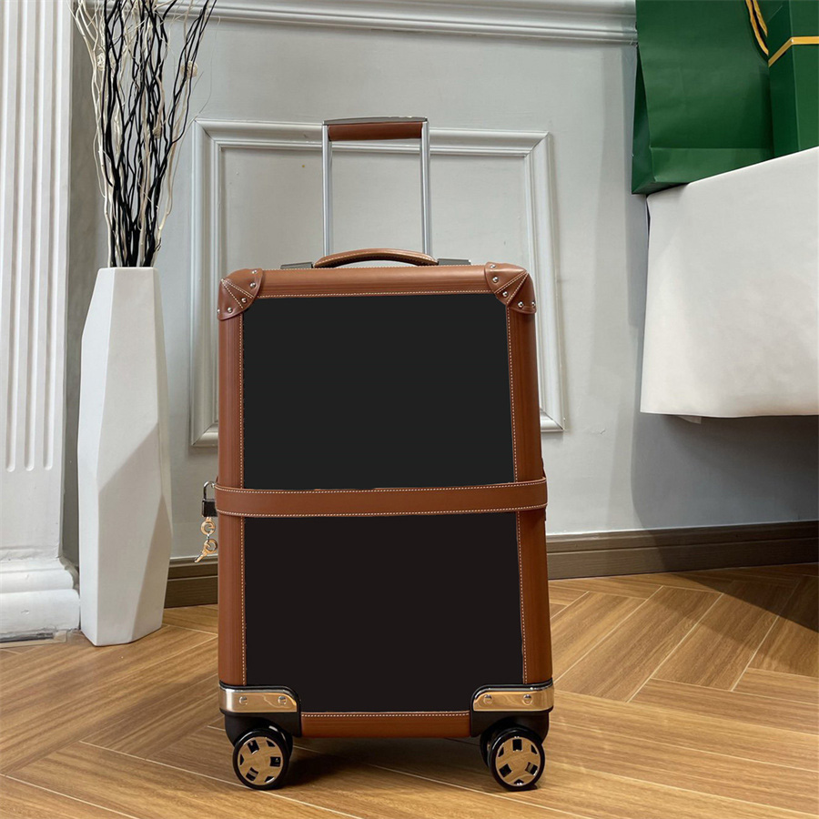 Valise de créateur en cuir véritable valise à roulettes hommes femmes valise d'embarquement boîtes à bagages boîtier de chariot sac de voyage val