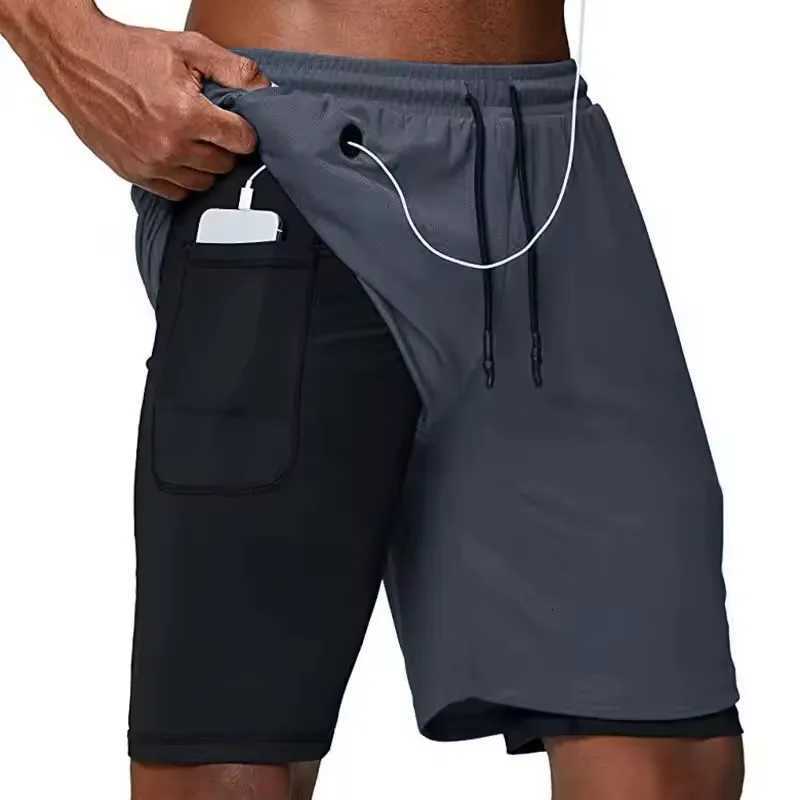 Casual Shorts Men Summer Sportswear Double-deck Male Shorts Gyms Fitness Homme Tracksuit Clothing Black Fashion Short Pants MenT260319-image-1098325263