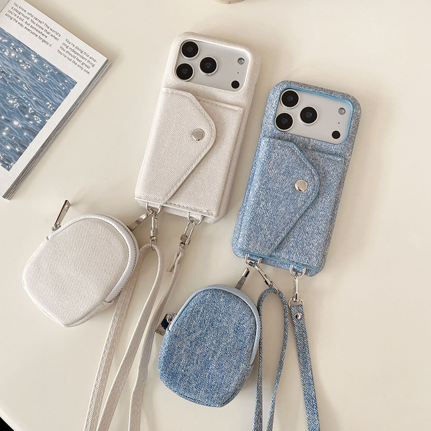 Magnetic Snap Card Pocket Phone Case For Iphone 17 16 15 14 13 Pro 12 11 Max Plus Coin Purse 17Promax Phone Case 16Promax Crossbody Lanyard 14Pro Co
