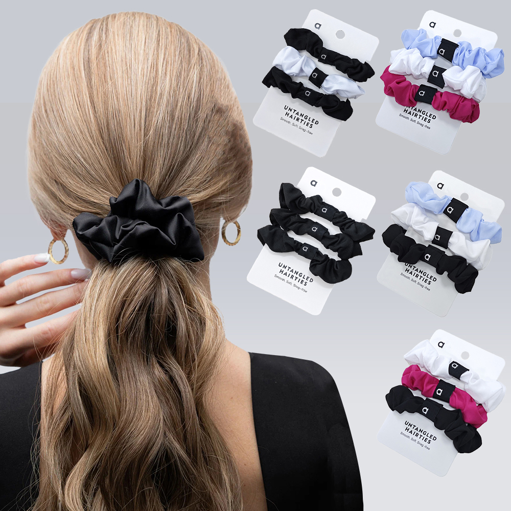Fresh Mini Scrunchie Silk Hair Scrunchies Elastic Hair Bands Solid Color Women Girls Headwear Ponytail Ties Rope Hair Accessories-image-1111174124