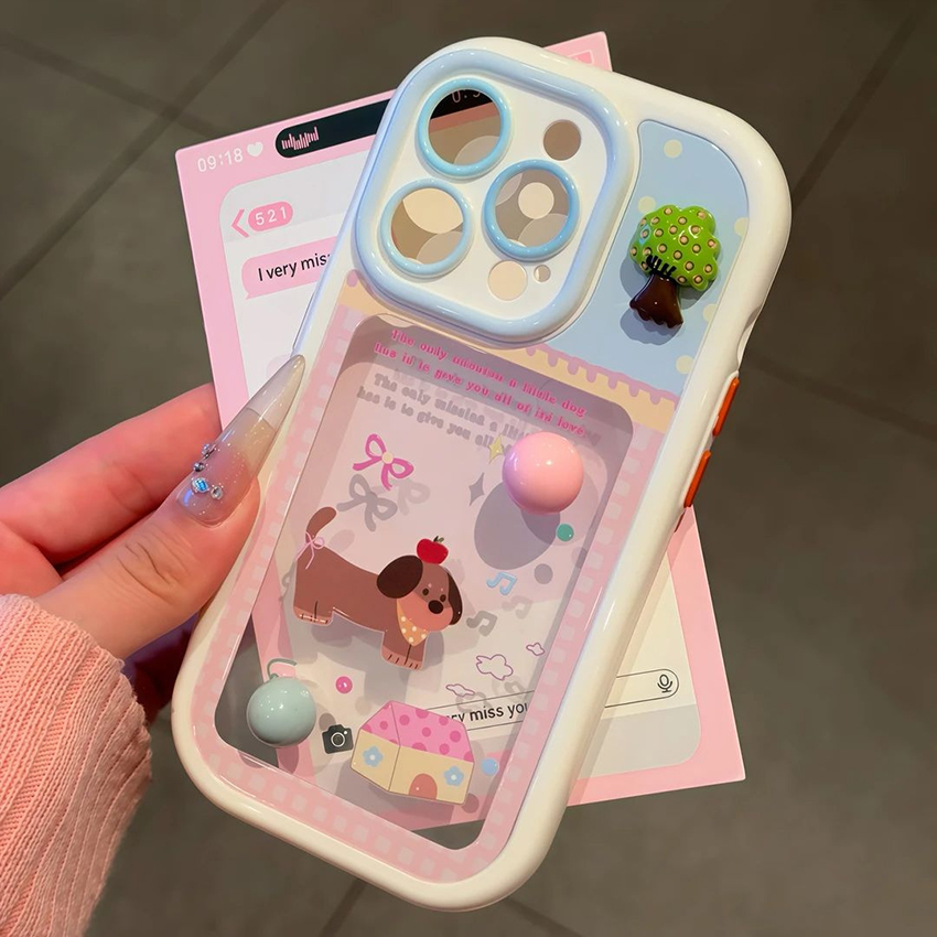 Cartoon Three-Dimensional Decoration Phone Case For Iphone 17 16 15 14 13 Pro 12 11 Max Plus 16Promax Colorful Bezel 17Promax Phone Case 15Promax