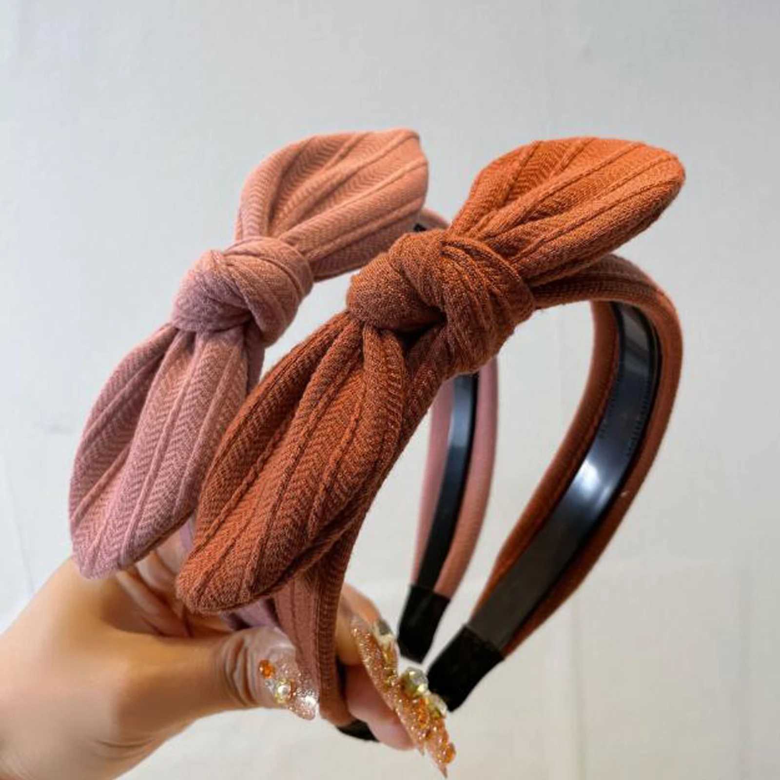 New Fashion Headband For Women Casual Knitted Hairband Side Knot Bowknot Headwear Spring Hair Accessories H260321-image-1098448781