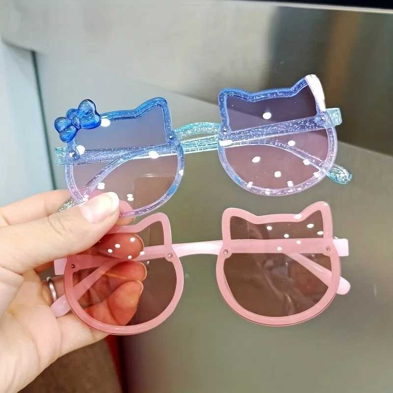 Mode enfants lunettes à la mode bébé fille mignon chat oreille dessin animé lunettes à la mode 2025 nouvelles lunettes de plage voyage décoration