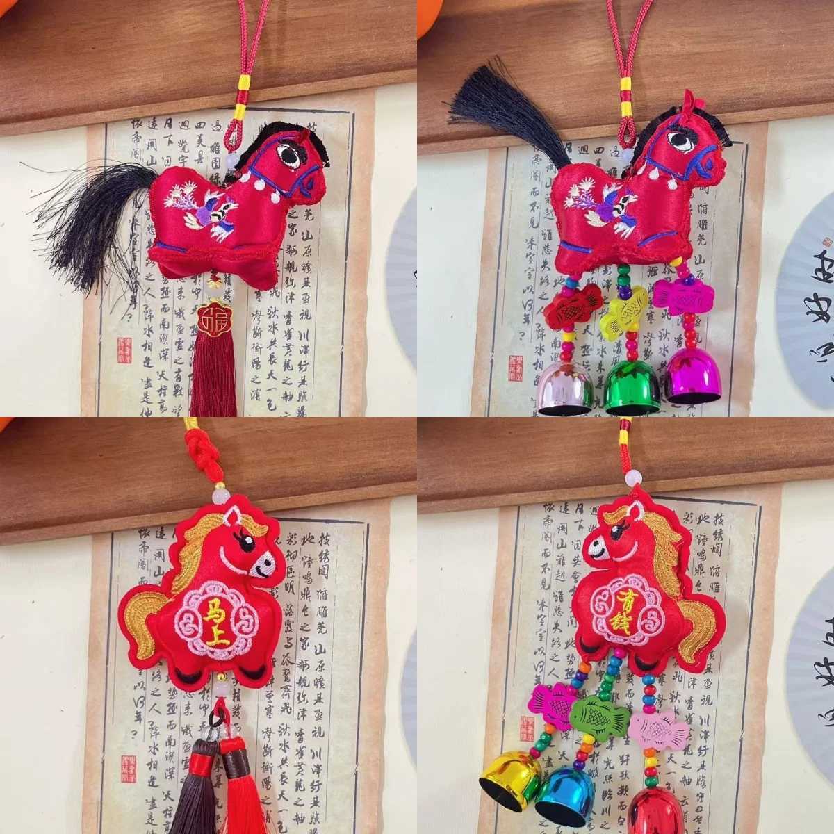 Chinese Zodiac Horse Lucky Pendant Chinese Spring Festival Car Hanging Ornament Exquisite Tassels Pendant Home Decoration GiftsT260321-image-1098424775