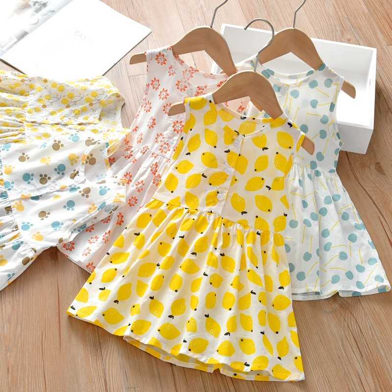 Girls Dress Summer 100 Cotton Baby Sundress 1-7 Years Kids Princess Dress ChildrenS Flower Fruit Dress Thin And ComfortableT260319-image-1098410414
