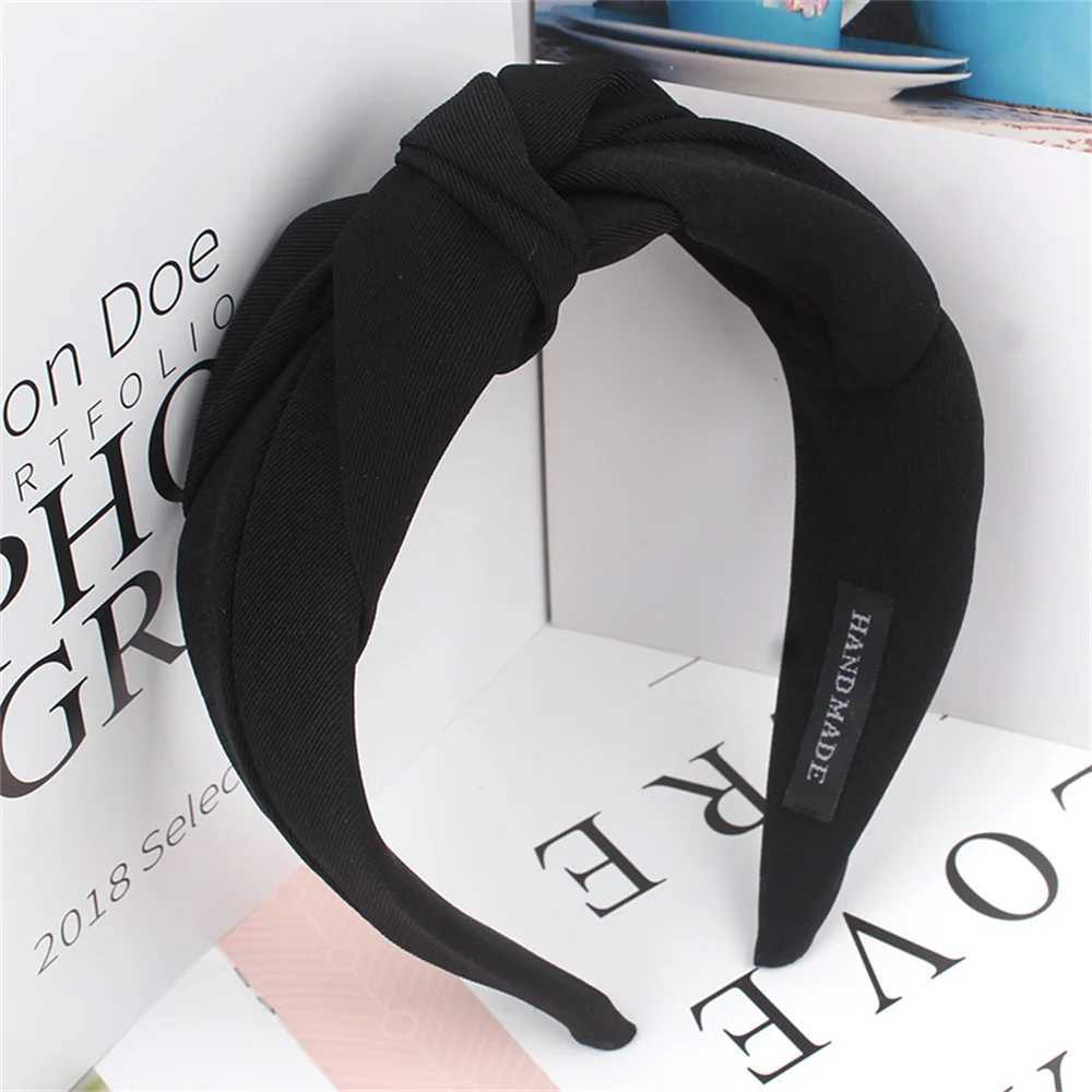 Solid Fabric Knotted Wide Hairbands For Women Girls Headbands Fashion Hair Hoop Bands Female Elastic Hair Bands H260321-image-1098448811