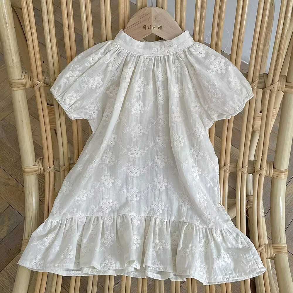 Summer Kids Dress Baby Girls Short Sleeve Embroidery Princess Dresses Toddler Girls Lace Ruffles Beach Dress Children ClothesT260319-image-1098411472