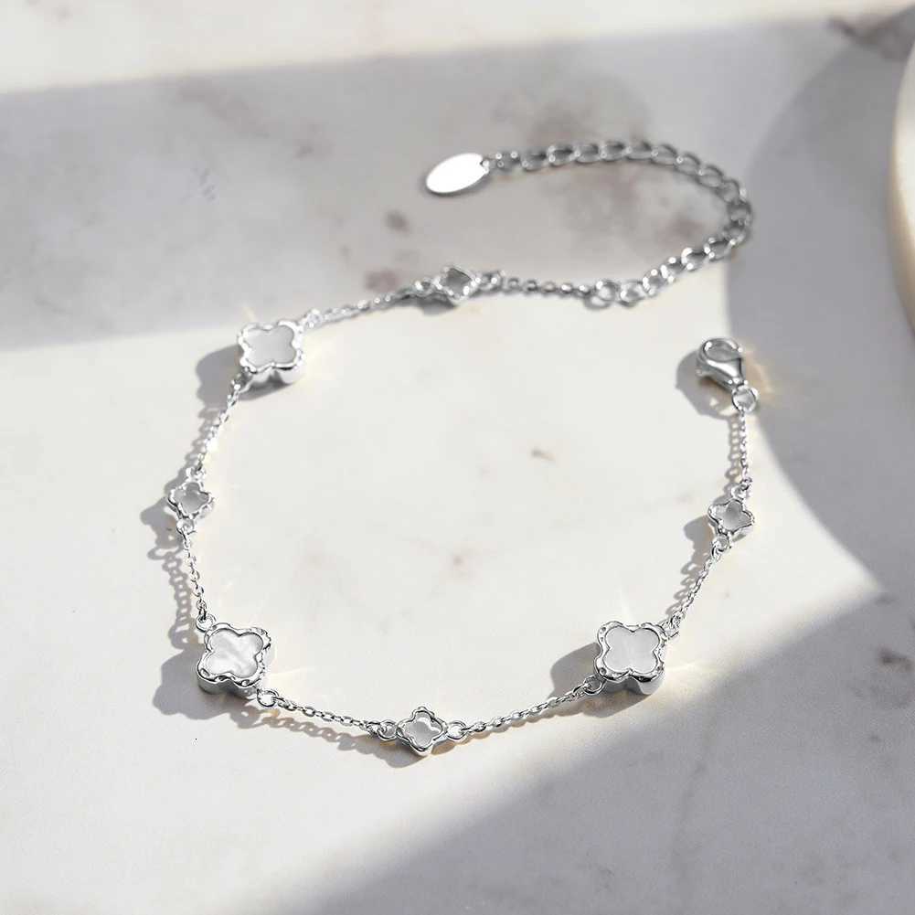 EFFIE QUEEN Chic 925 Sterling Silver White Shell Lucky Symbol Romantic Gift for Casual Wearing GMB68 H260321