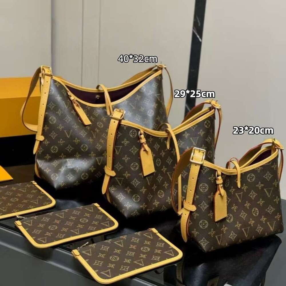 Sac fourre-tout monogramme de la série Carryall pour femmes - 3 tailles disponibles, sac à bandoulière de grande capacité avec pochette amovible