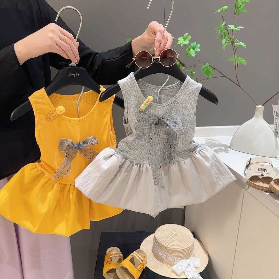 Girls Cool-to-the-Touch Ribbed Dress Soft Stretch Tank Dress Gentle A-Line Skirt Lightweight Summer Dress for Play PartiesT260319-image-1098408857