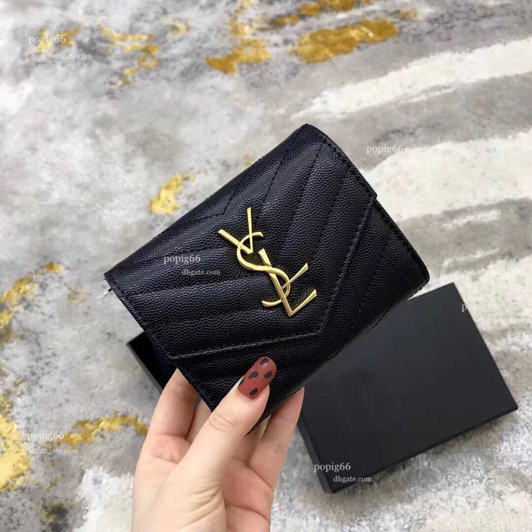 designer wallet Classic Sheepskin Chain Bag Full Leather Lipstick Bag Coin bag Caviar Cowskin leather wallet for women short wallet Key bag Come wit