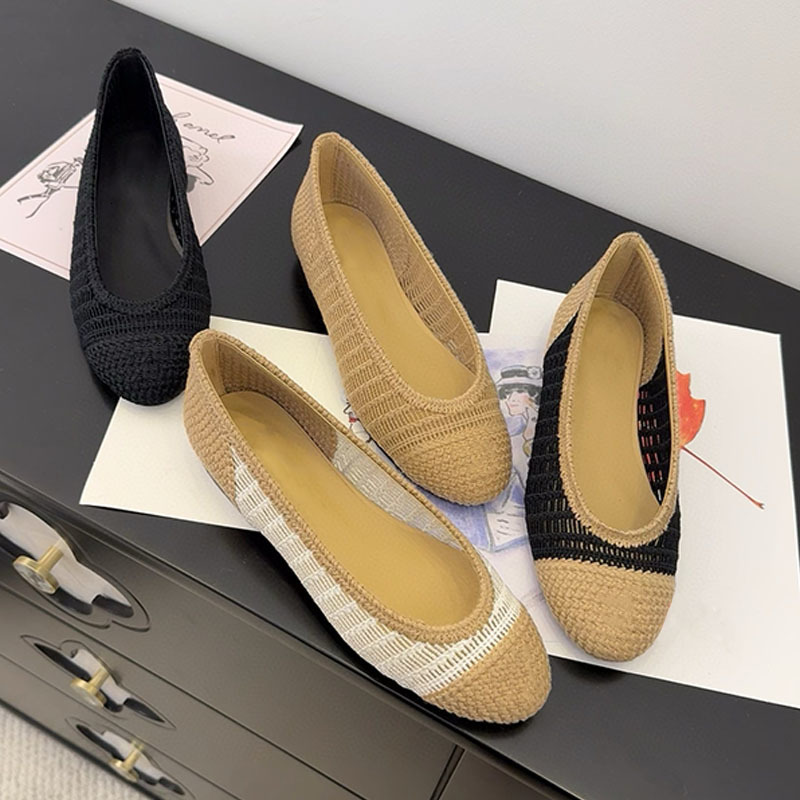 Mode femmes évidé tricot maille ballerines chaussures habillées de créateur mocassins d'été Mules respirant unique chaussures 784