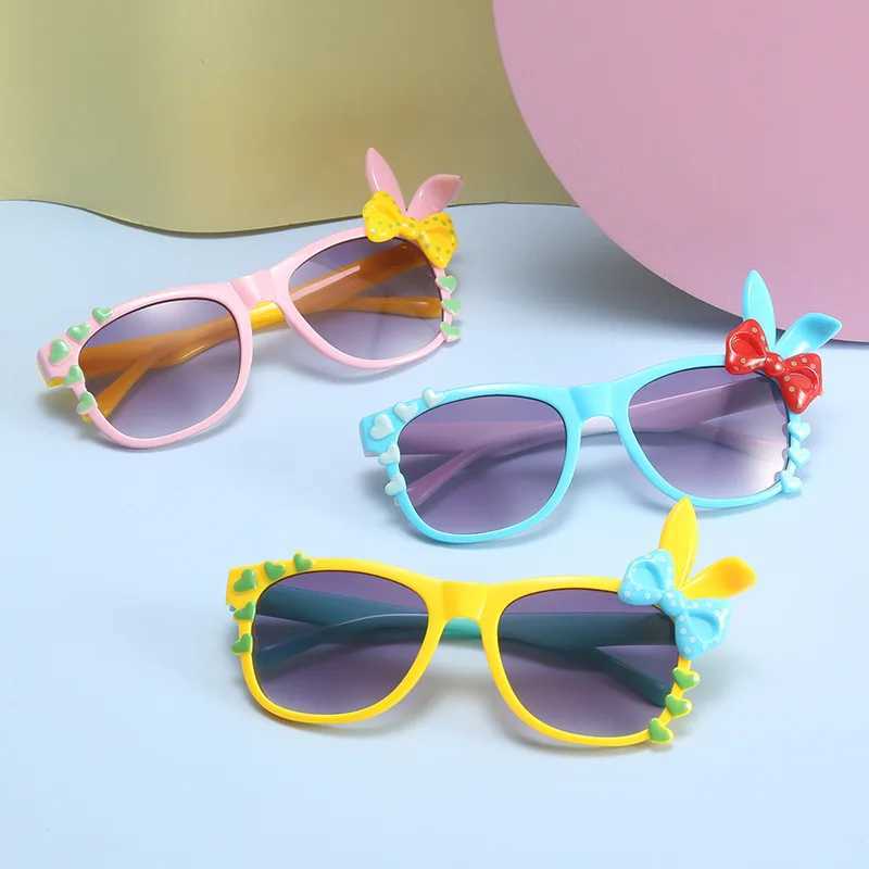 Cartoon Bunny Rabbit Ears Kids Sunglasses Adjustable Unisex Infant Toddler Glasses UV400 Protection Cute Decor Eyewear D260321