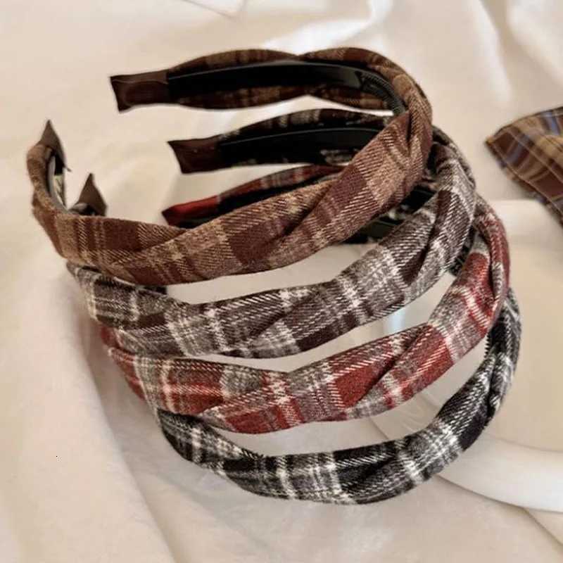 Vintage Plaid Cloth Hairband For Women Girls Sweet Hair Ornament Headband Hair Hoop Elegant Hair Band Fashion Hair Accessories H260321-image-1098450852
