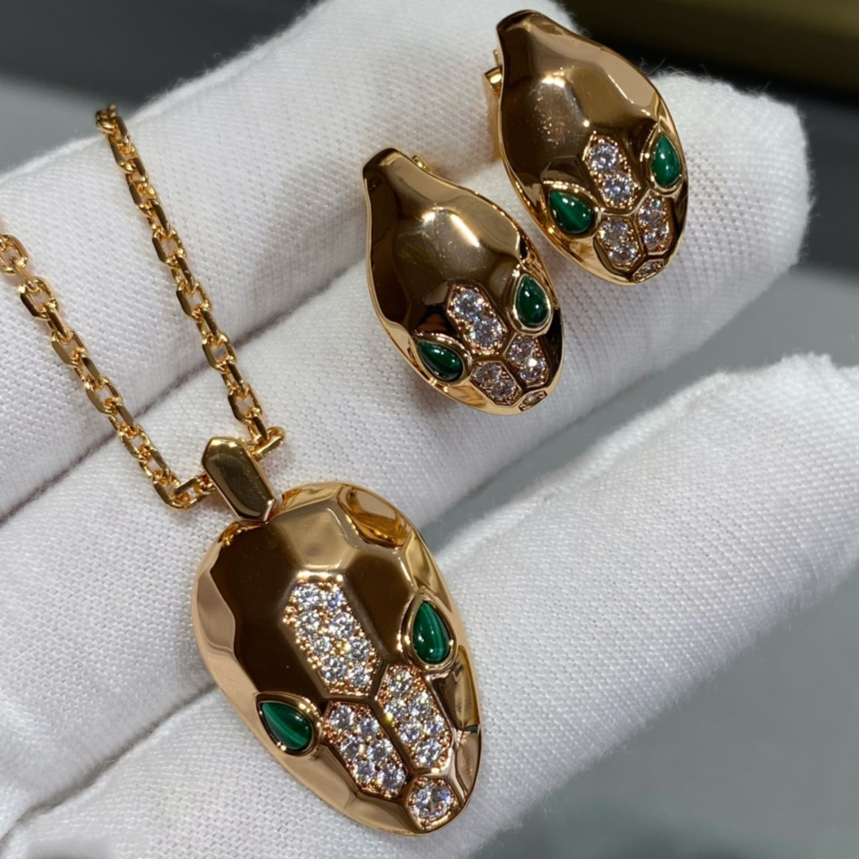 TOP designer snake earrings necklace earring for woman diamond Gold plated 18K US size brand designer fashion with box 063