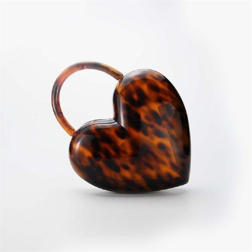 Heart Shaped Leopard Handbag Dinner Party Evening Bags Women Acrylic Day Clutches Wedding Bridal Purses Simple Bag 260318