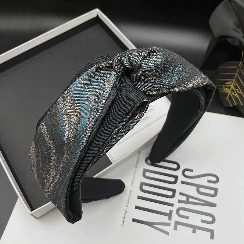 High-end temperament gray side bow wide-brimmed hairpin hair hoop womens fashion new hairband hair accessories headwear H260321-image-1098450655