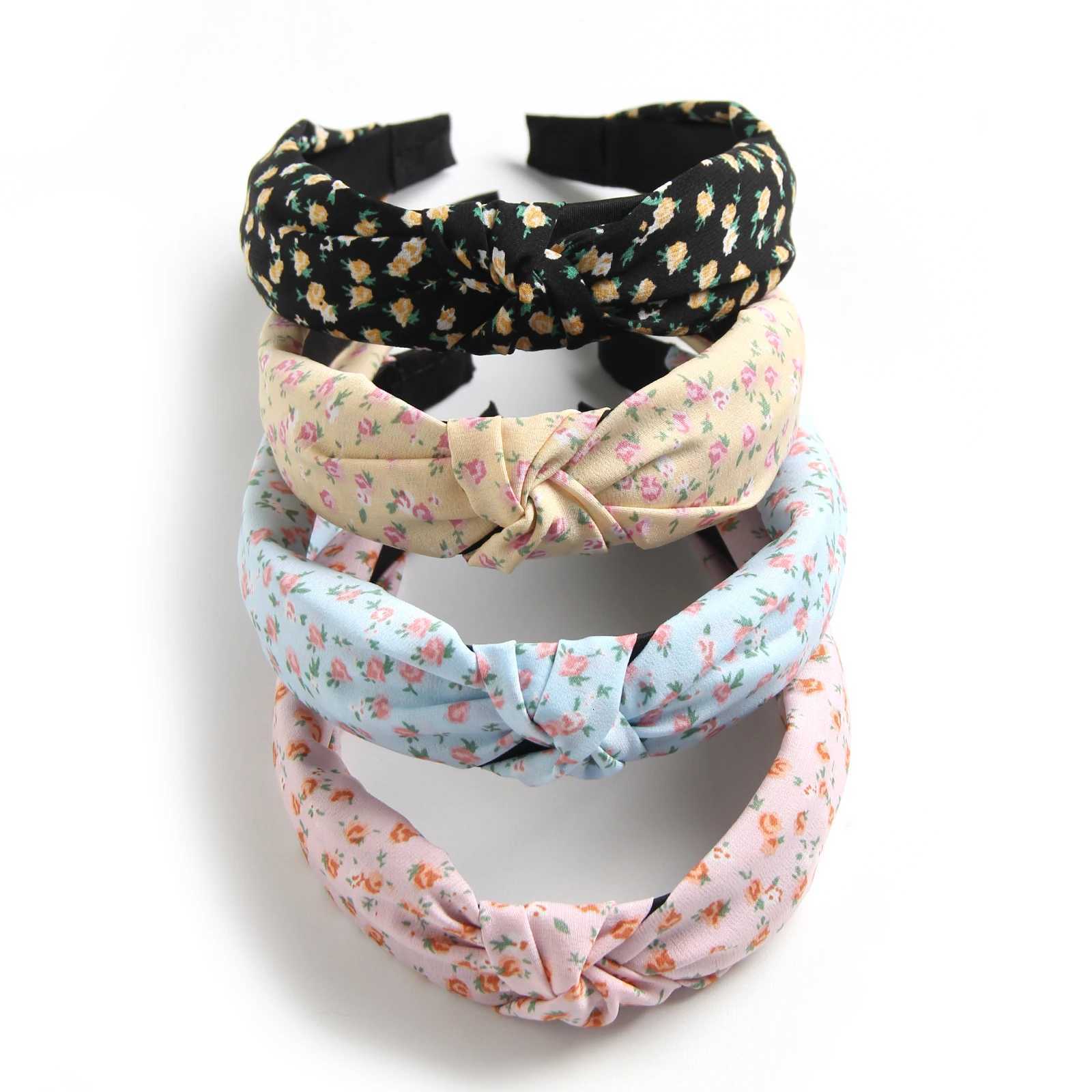 Furling Girl Pack of 1pc Floral Print Bow Knotted Wide Hair Hoop Headbands for Women Girls Sweet Candy Color Hair Accessories H260321-image-1098448654