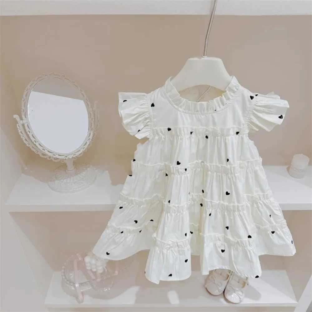 Summer Girls Sweet Cute Heart Print Sleeveless Layered Princess Dress 1 Pc 2-7 Years Kids Fashion Simple Casual ClothesT260319-image-1098409894