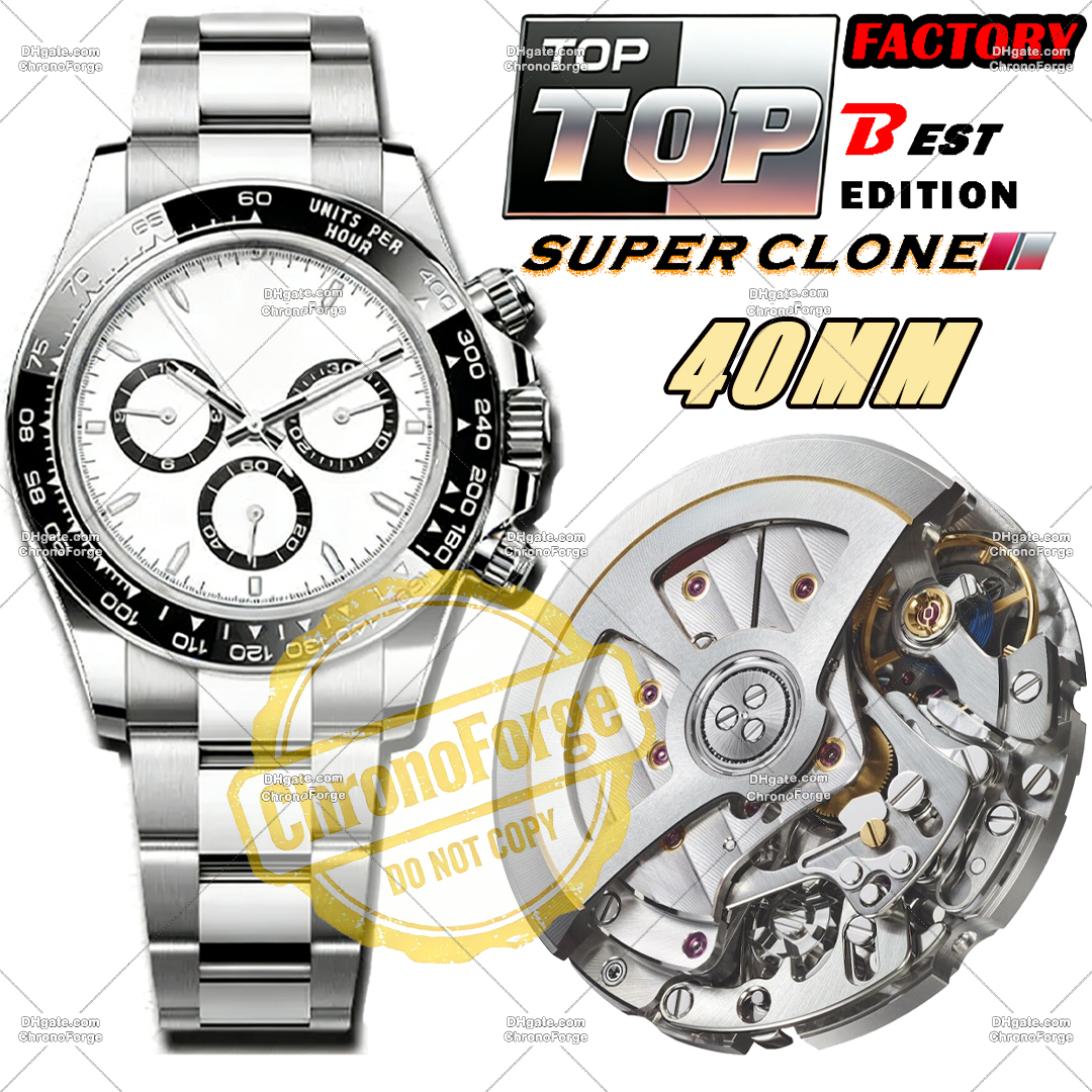 Super Clone Luxury Watches Men Designer Watches Panda 40MM Mirror Quality Movement 904L Stainless Steel Ceramic Sapphire Luminous Chronograph 72H-image-1097853874