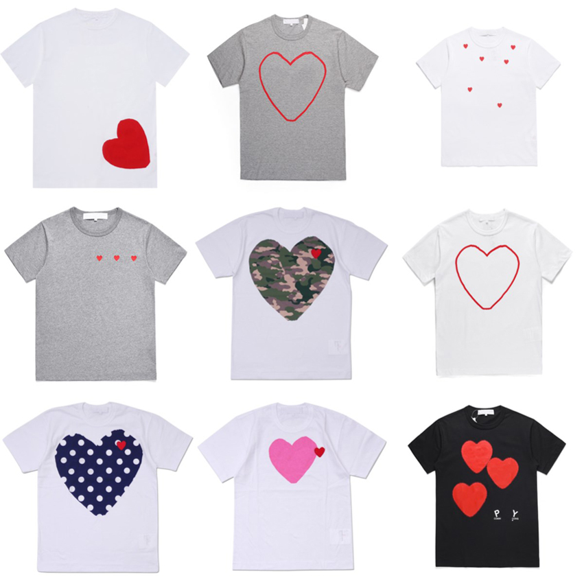 Sommer-T-Shirts Play Designer Herren beliebte rote Herz-Augen-Druck-T-Shirts Männer Frauen Paare T-Shirt Baumwolle Stickerei lässige Frauen Comme De