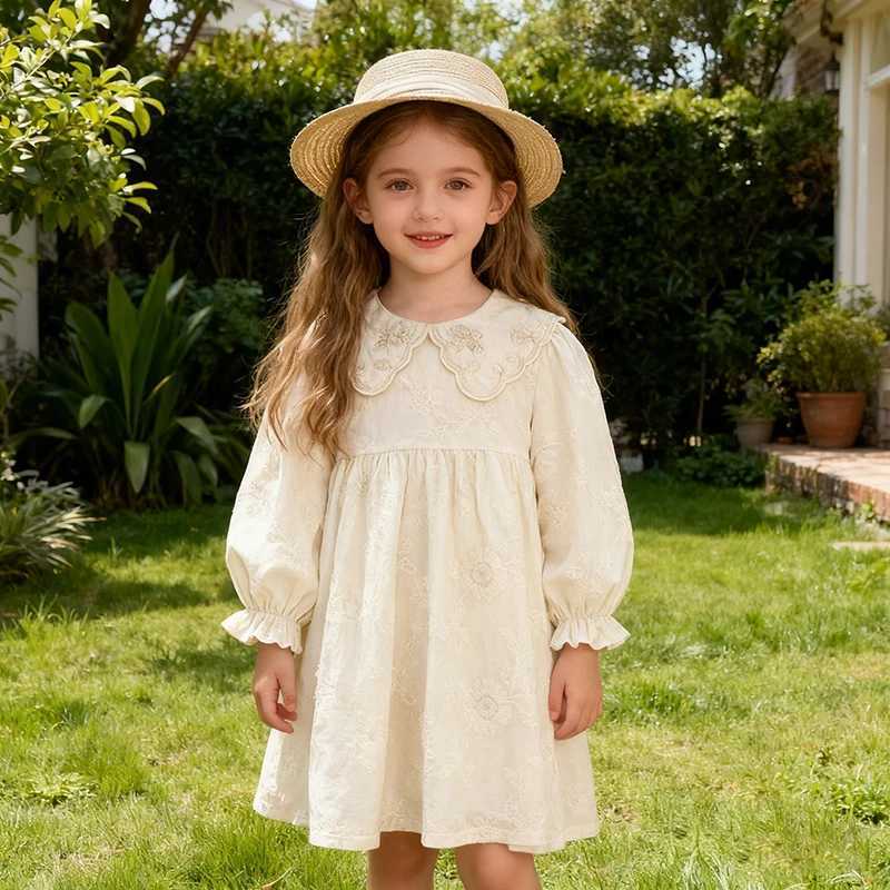 2026 New Spring Baby Girl Embroidery Dress Long Sleeved Cotton Flower 2-6Y Print Kid Dresses Children Sweet Cute Party ClothesT260319-image-1098407008
