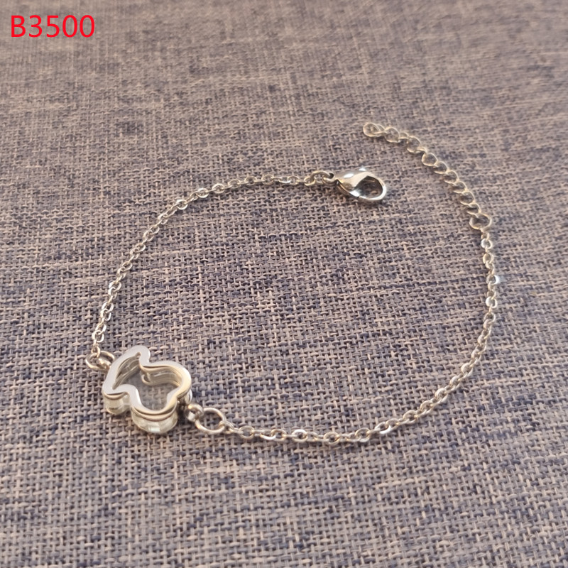 Hot Fashion Women Girls Men Silver Gold Stainless Steel Span Bear Cartoon Animal Span Letter Shell Chain Bracelets Jewelry Mother Gift-image-1098424390