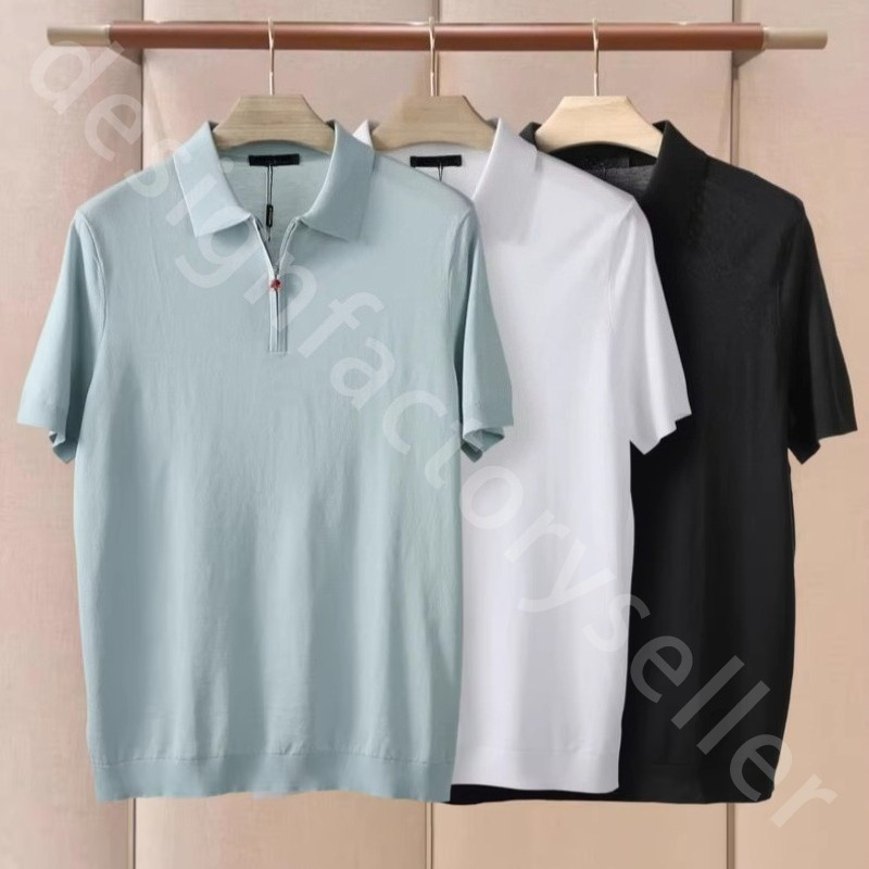 Luxury Designers Mens Polos Shirts Summer Lapel Half Zipper Sweaters K1289