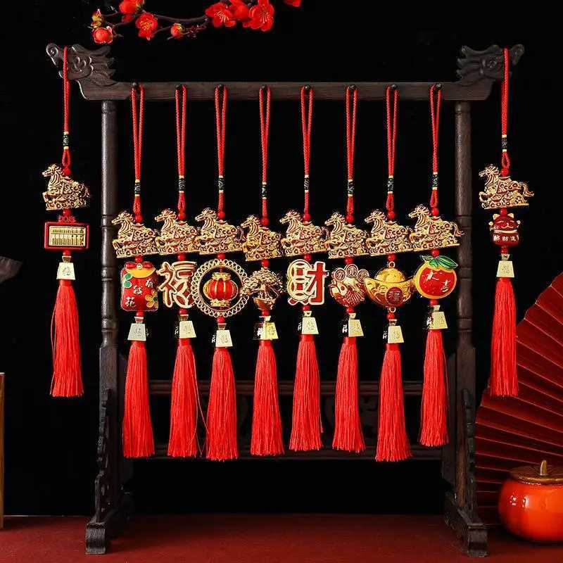 2026 Year Of Horse Wall Hanging Car Ornament Chinese New Year Red Gold Pendant Lucky Decora Housewarming GiftsT260321-image-1098424615