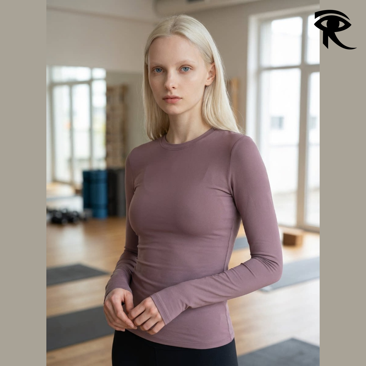 2026 Nouveau haut de gamme de marque pour femmes Vêtements de yoga Couleur unie Col rond T-shirt à manches longues Respirant Séchage rapide Mince