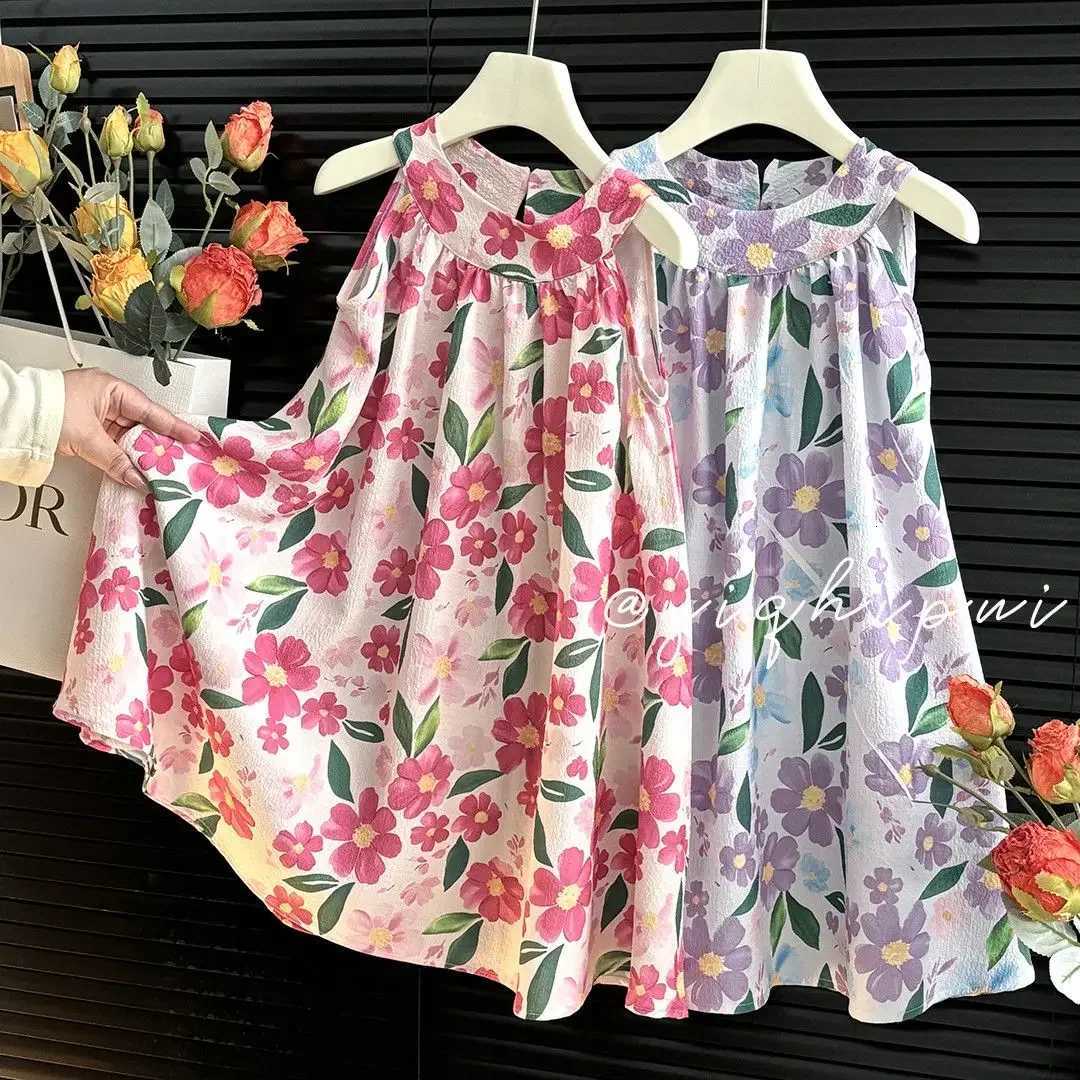 Girls Casual Dresses Enchanted Princess Sundress - Floral Halter Neck Tiered dress for girls vest skirt floral halter dressT260319-image-1098409502