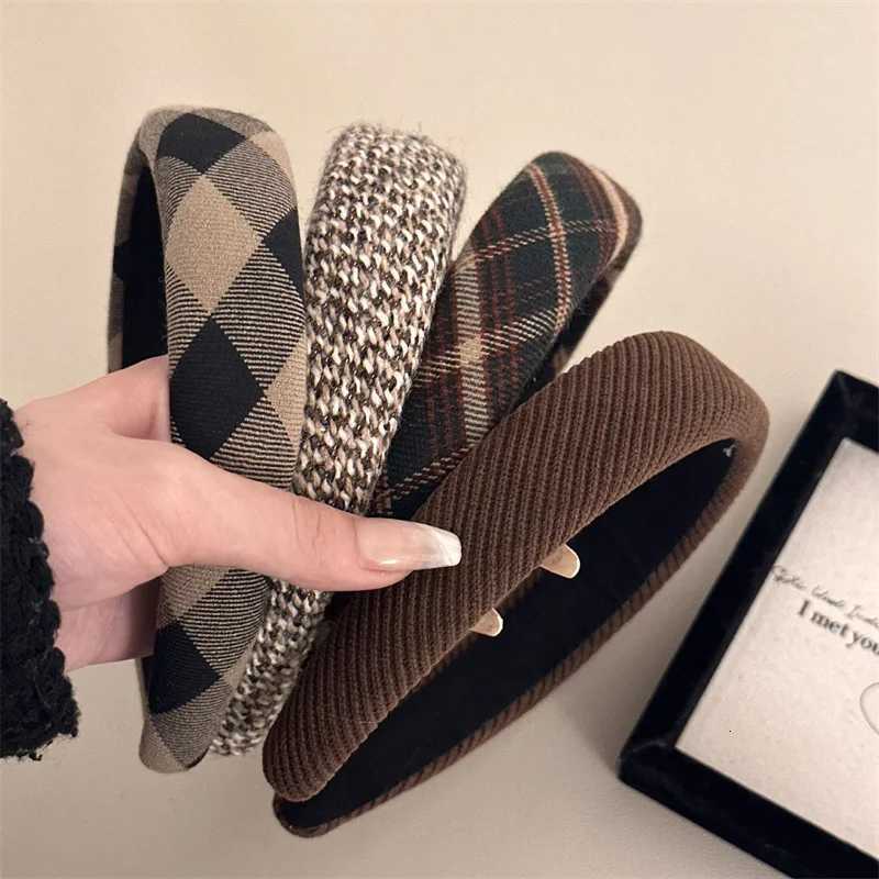 3CM Vintage Women Lattice Headband Lady Girls Sponge Press Hair Hoop Female Casual Shopping Head Wears Hair Accessories H260321-image-1098450628