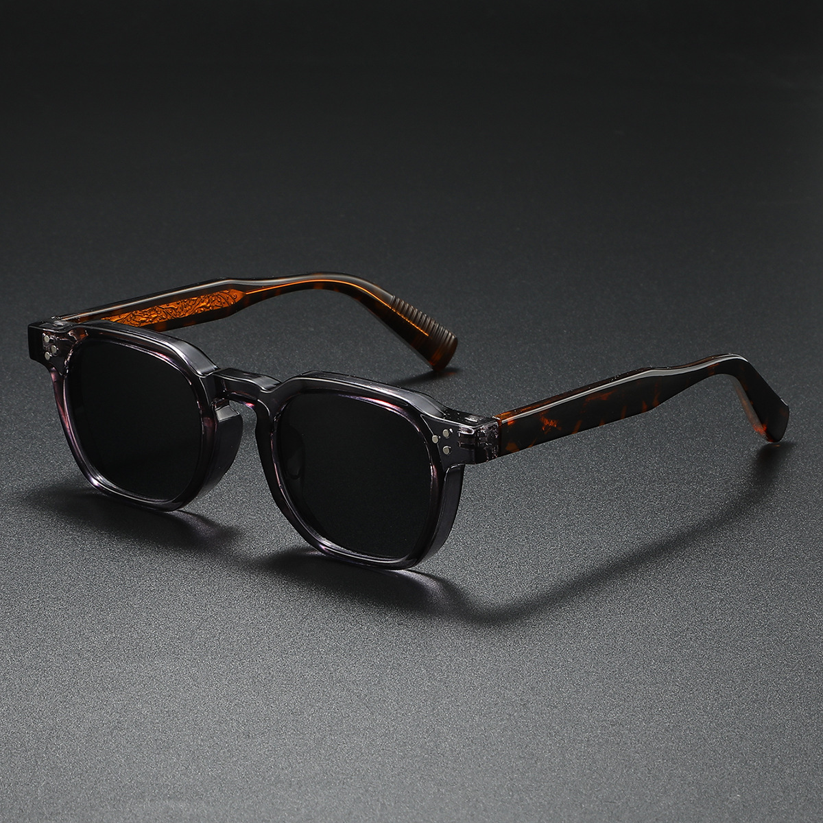 Designer Luxury Brand 2026 New Cross-border Square Frame Polarized Sunglasses Fashion Men's And Women's Rivet Sunglasses Outdoor Sports Su