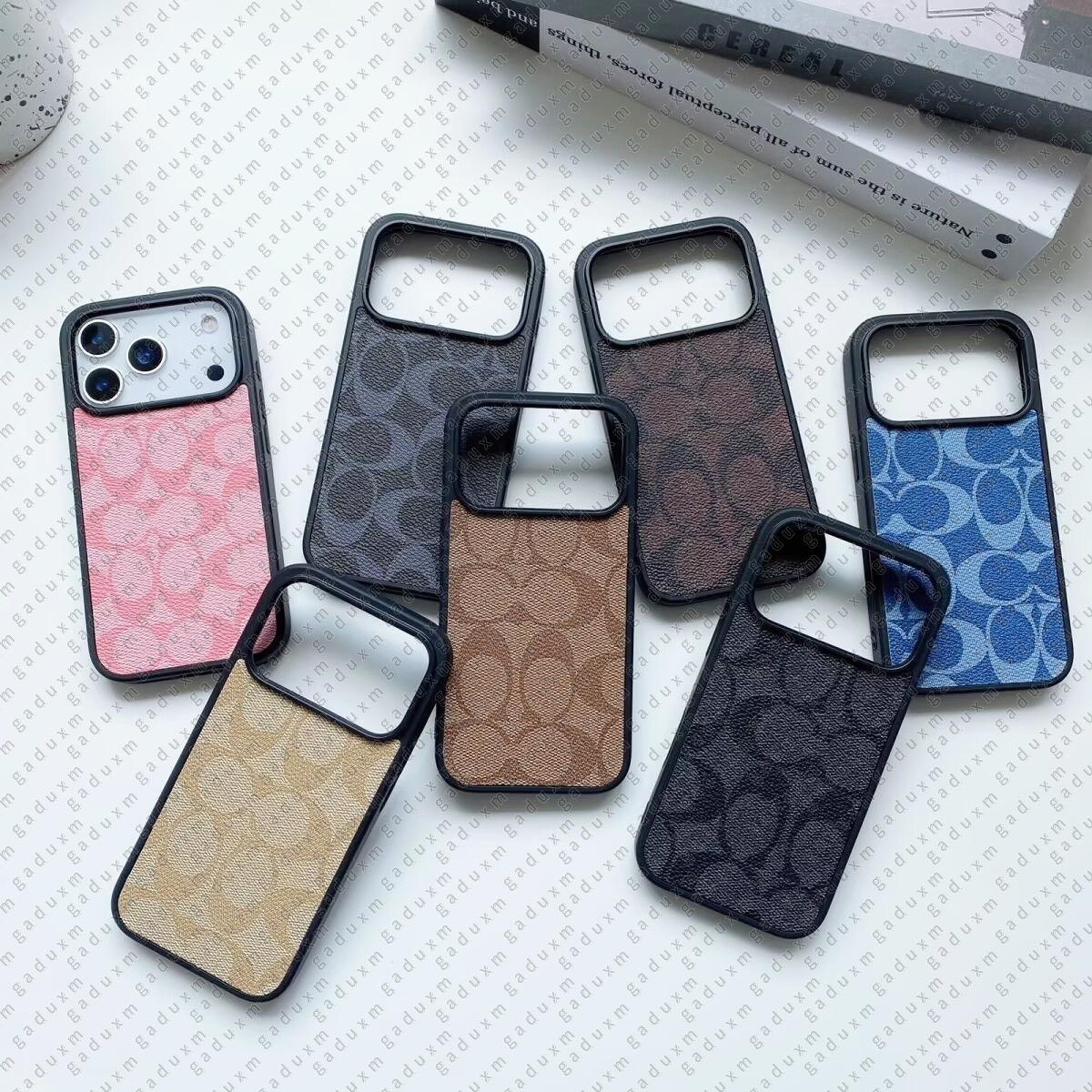 Quilted Designer Phone Case for Apple iPhone 17 16 Pro Max 15 Promax 14 13 12 11 Pro Luxury PU Leather Puffy Winter Nylon-padded Down Jacket Back Co