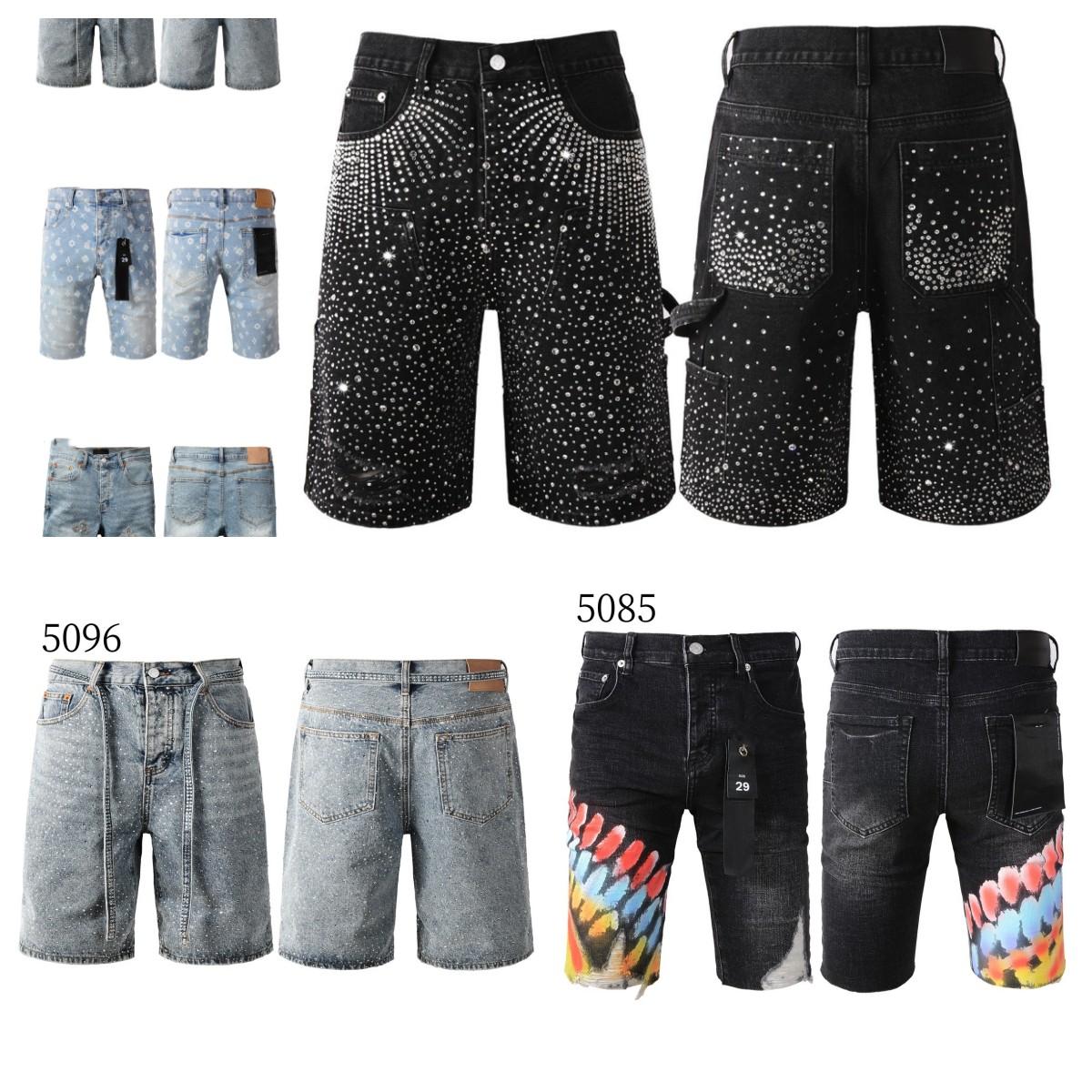 jorts skinny uomo slim fit short hole brands for mens baggy designer jeans men pants women Jeans y2k black jean shorts casual hip hop