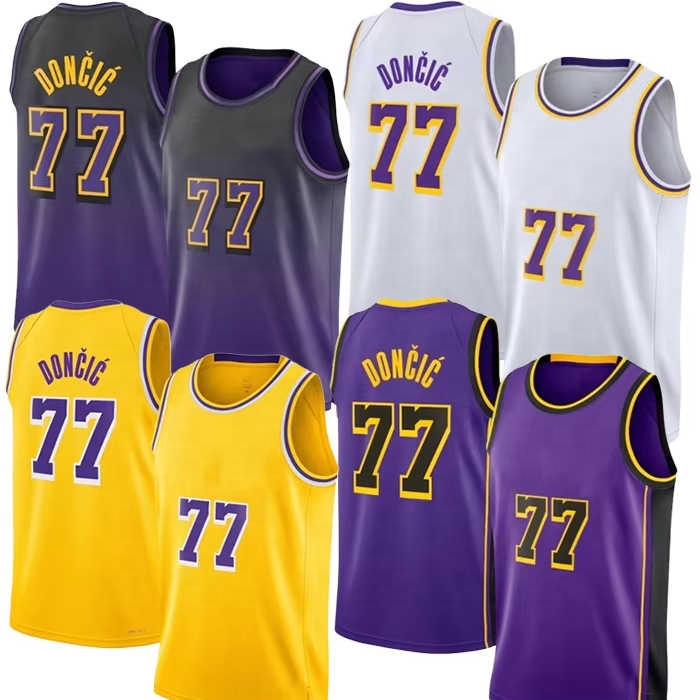 Men and Kids New 77 Luka Doncic Stitched Embroidery Wholesale Cheap Hot Ready to Ship Basketball Jersey Stitched and Printed