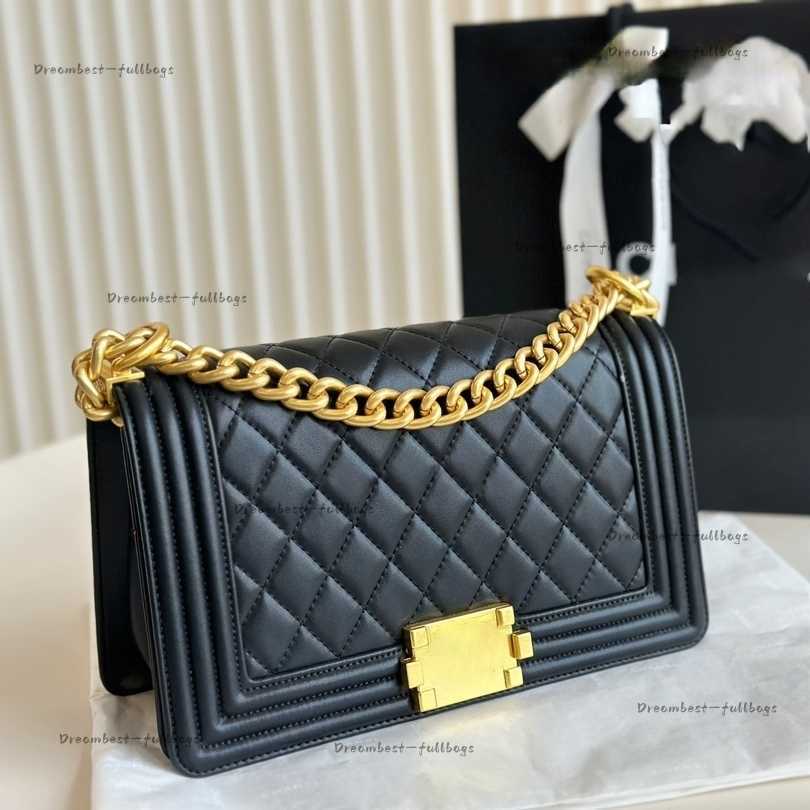 Evening Bags Lambskin Caviar Leather Classic Quilted Black boy Bags Gold Silver Chain Crossbody Shoulder Handbags Small Large Capacity Purse Designe