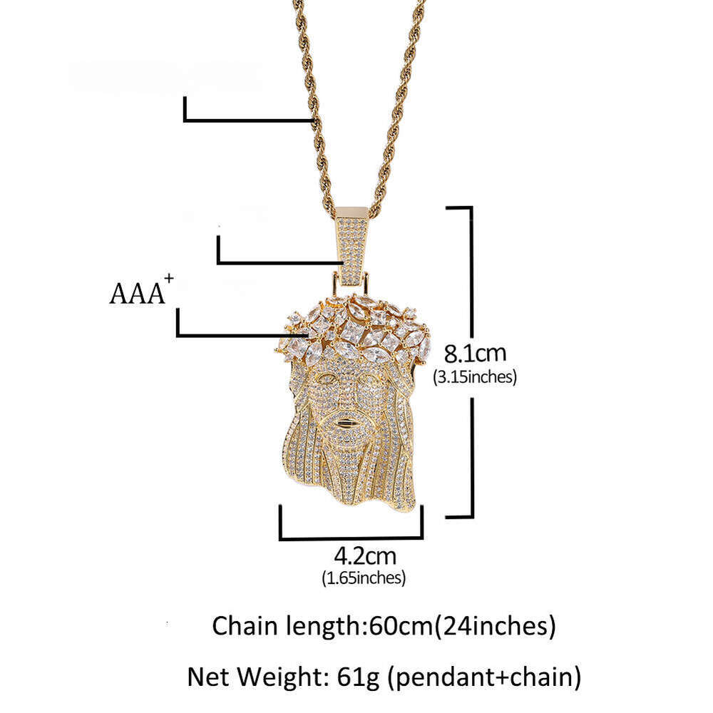 Cross-Border New Hip-Hop Pure silver Inlaid Ice with VVS moissanite Full Diamond Portrait Personality Men's Pendant Factory Wholesale