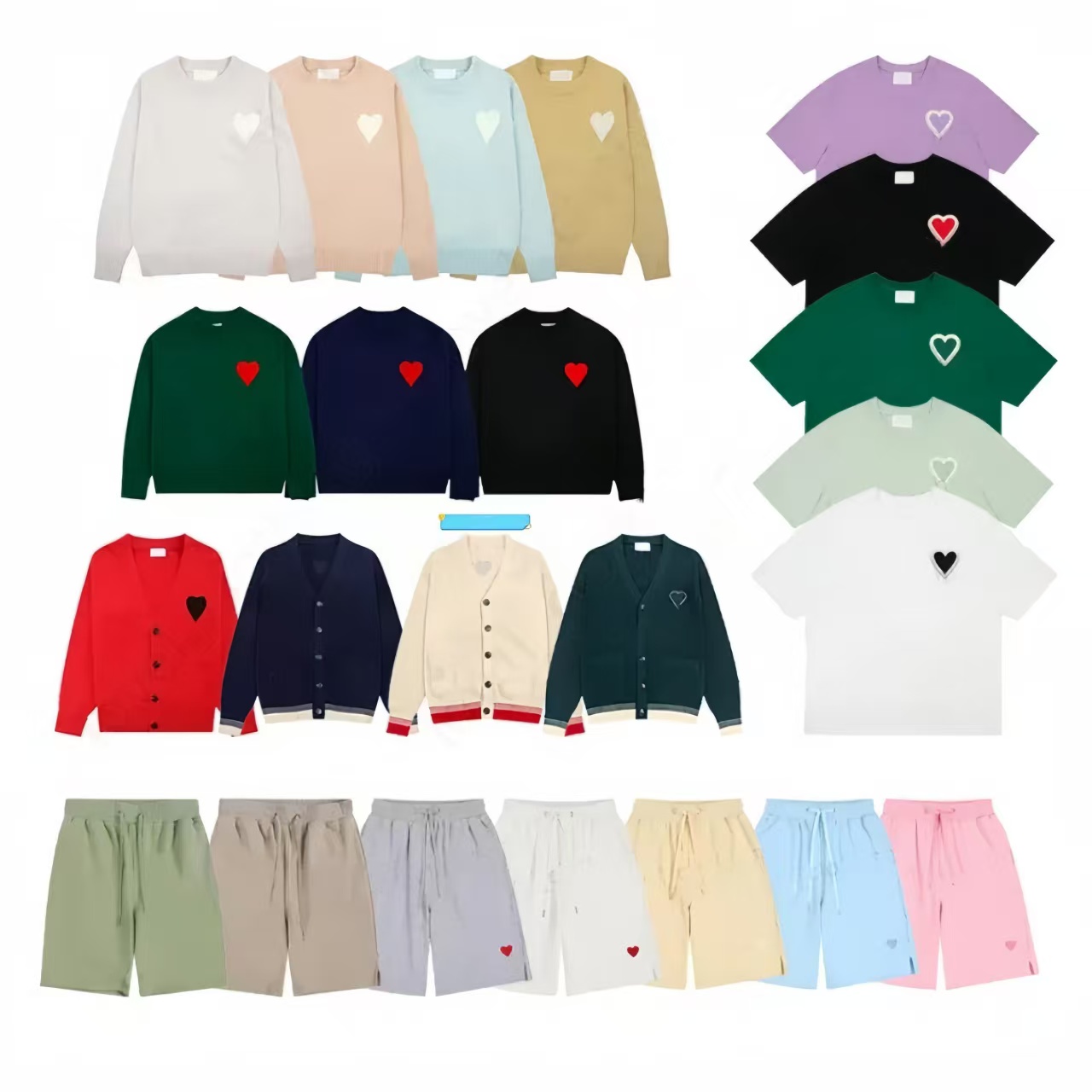 designer sweater men womens korean fashion heart pattern round neck knitwear sweatshirts luxury brand lover aline small red heart sweater summer wom