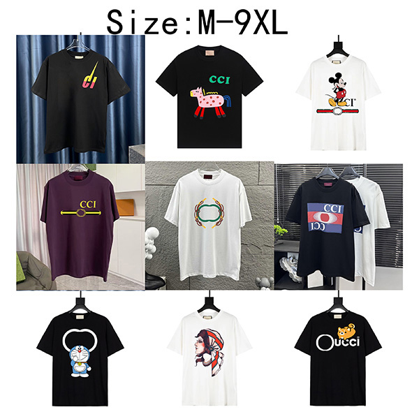 Plus-T-stukken voor heren Polo's Rond T-shirt Grote maat hals bedrukte polaire stijl zomerkleding met straat puur katoen gebreide designer T-shirts