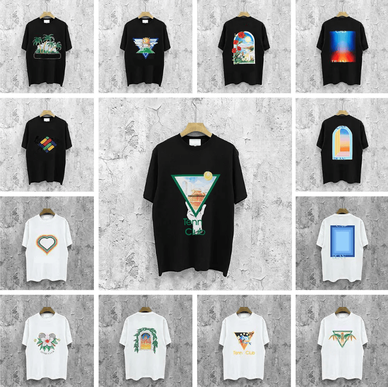 Casablancomen Shirts Designer Summer Clothes Dream Gates Graffiti Graphic Tee Unisex Crew Neck Loose Loose Fit Street Wear Tshirt Heavy Cotton Sh-image-1098702517