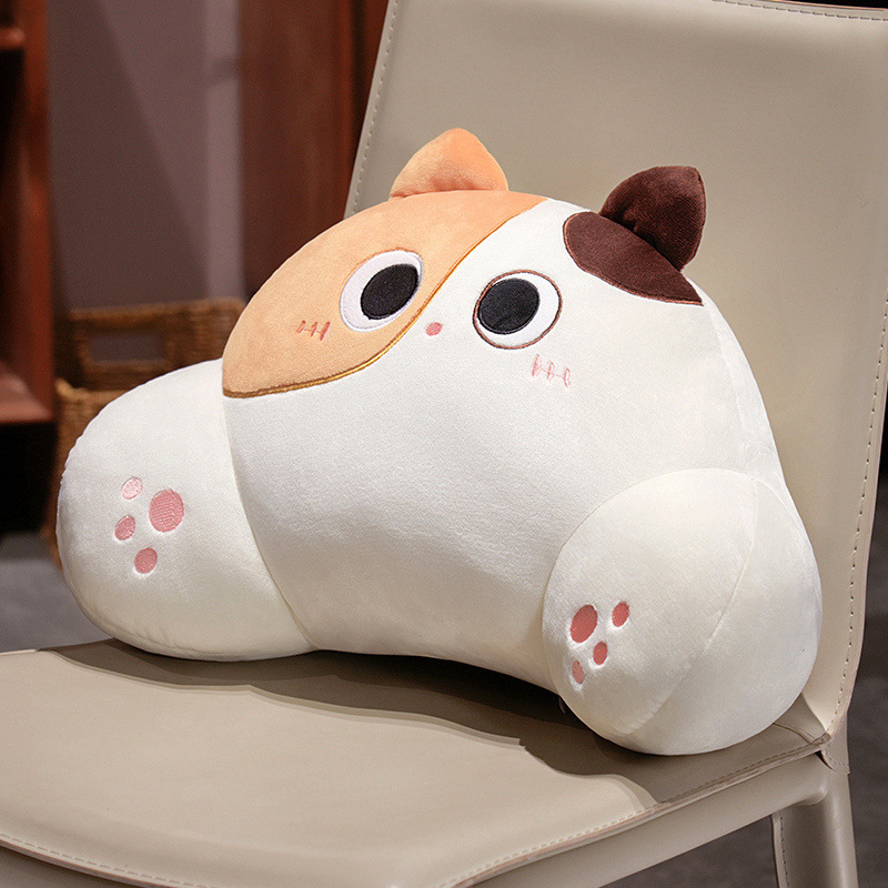 Sanhua cat throw pillow sofa cushion office waist pillow car pillow dormitory backrest cow cat cute bedside pillow-image-1098659522