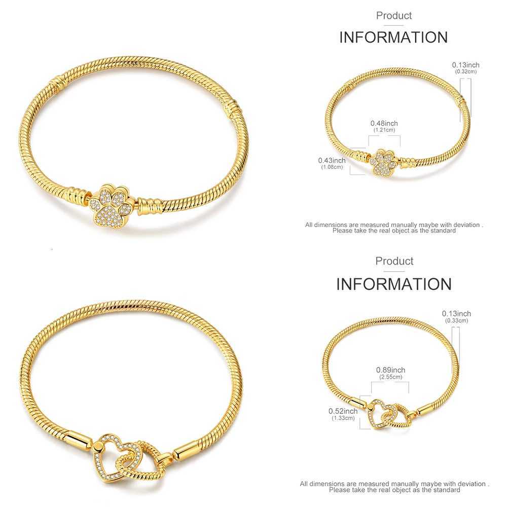 Brillant 925 griffe d'or imprimé double coeur entrelacé os de serpent dames Banquet cadeau bijoux H260323