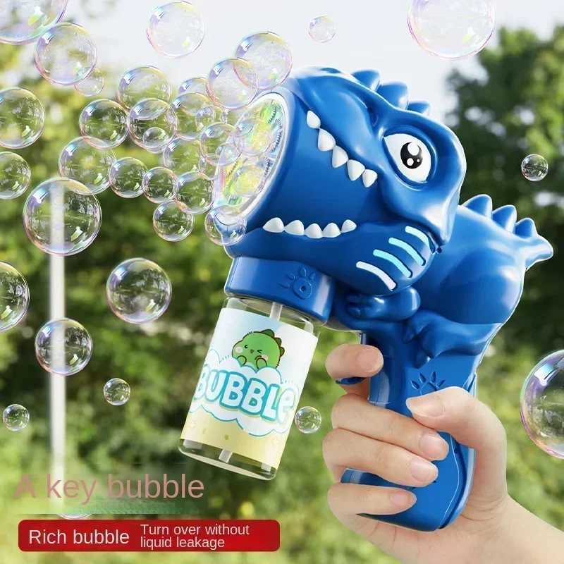 6-hole Dinosaur Bubble Machine Fully Automatic Bubble Gun with Light Automatic Soap Blower Outdoor Game Toys K260323-image-1098701766