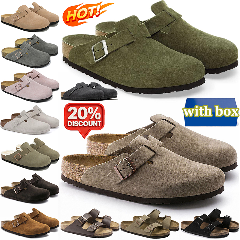 free shipping with box men women designer slippers stylish sandals comfortable clogs summer outdoor beach slides taupe light grey brown black mules