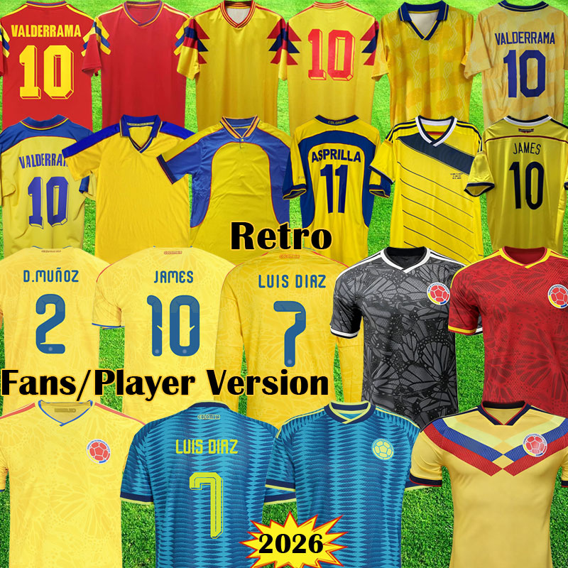 2026 World Cup Colombia Soccer Jerseys 1990 1994 Retro Kits 2024 Centenary Kit 1998 2001 Vintage 2025 CoLUmBIa collection Football Shirt Camisetas V