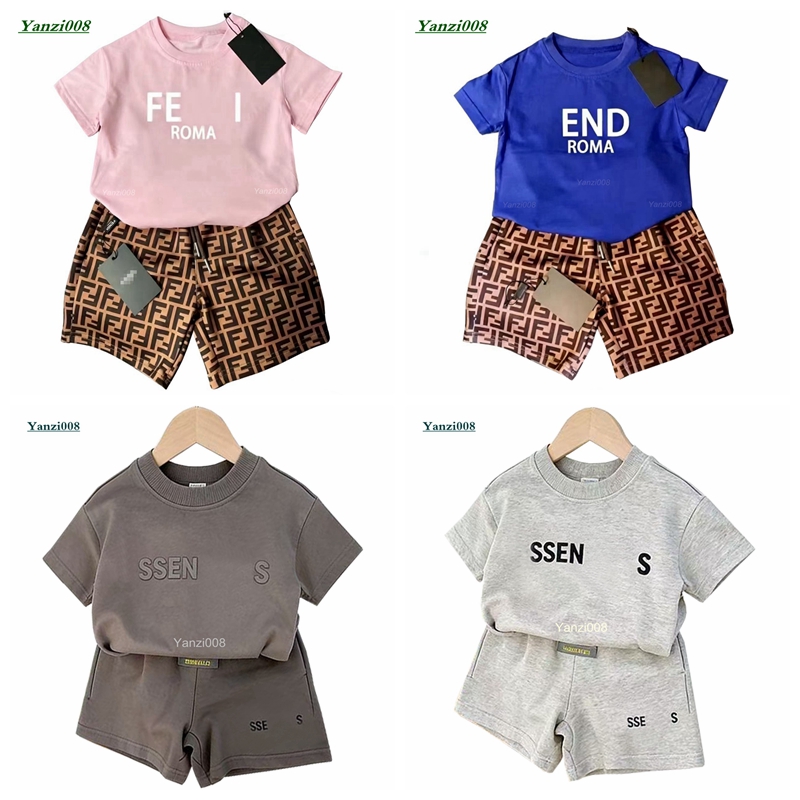 Summer Kids Designer Clothes Boys Clothes Cotton T-shirt Shorts 2Pcs/Set Sportswear Set Fashion Brand Baby Boys Girls Clothing Sets Toddlers Desi-image-1098763399