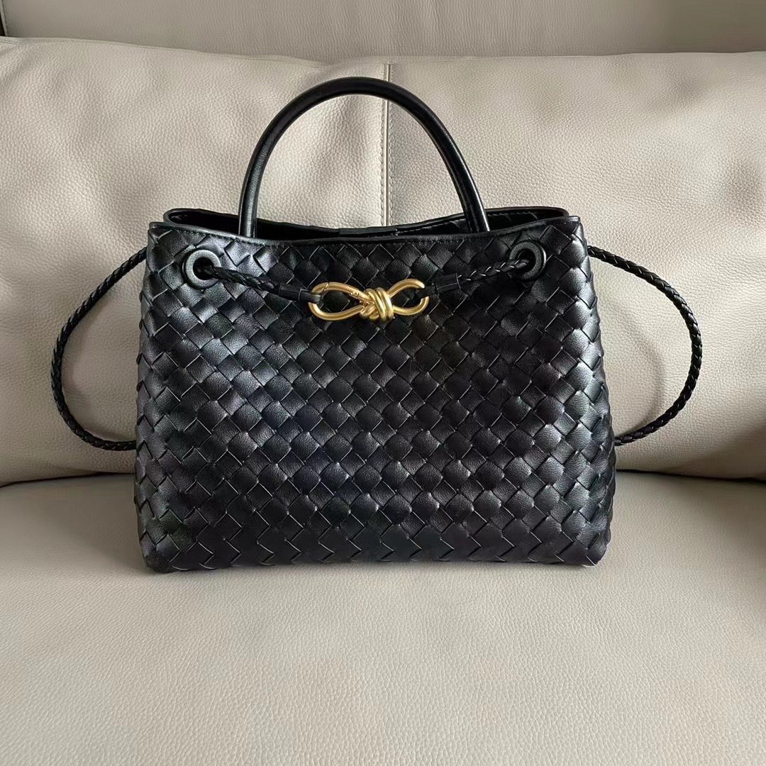 designer bag Cowhide material Small Andiamo tote Shopping Bags Womens Real Leather Weave Handle Handbag Black Purse Crossbody Shoulder Strap Bag