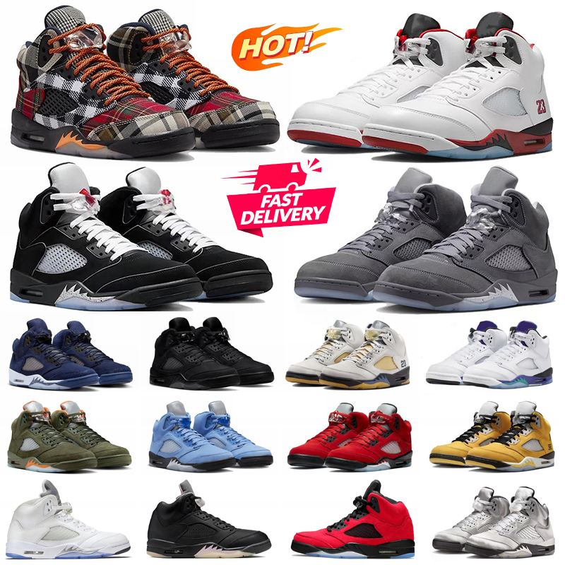 New Designer 5 5s Basketball shoes Mens sneakers j5 Grape Leather rubber Black Metallic Reimagined Wings Outdoor Shoes trainers Free shipping