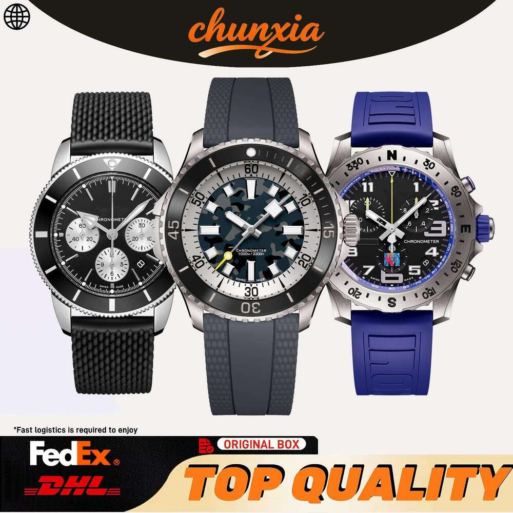 Bretlling Montre Montres de créateur Montres pour hommes Cadran lumineux Montres chronographes Montres pour hommes Montres à quartz Boîte origina